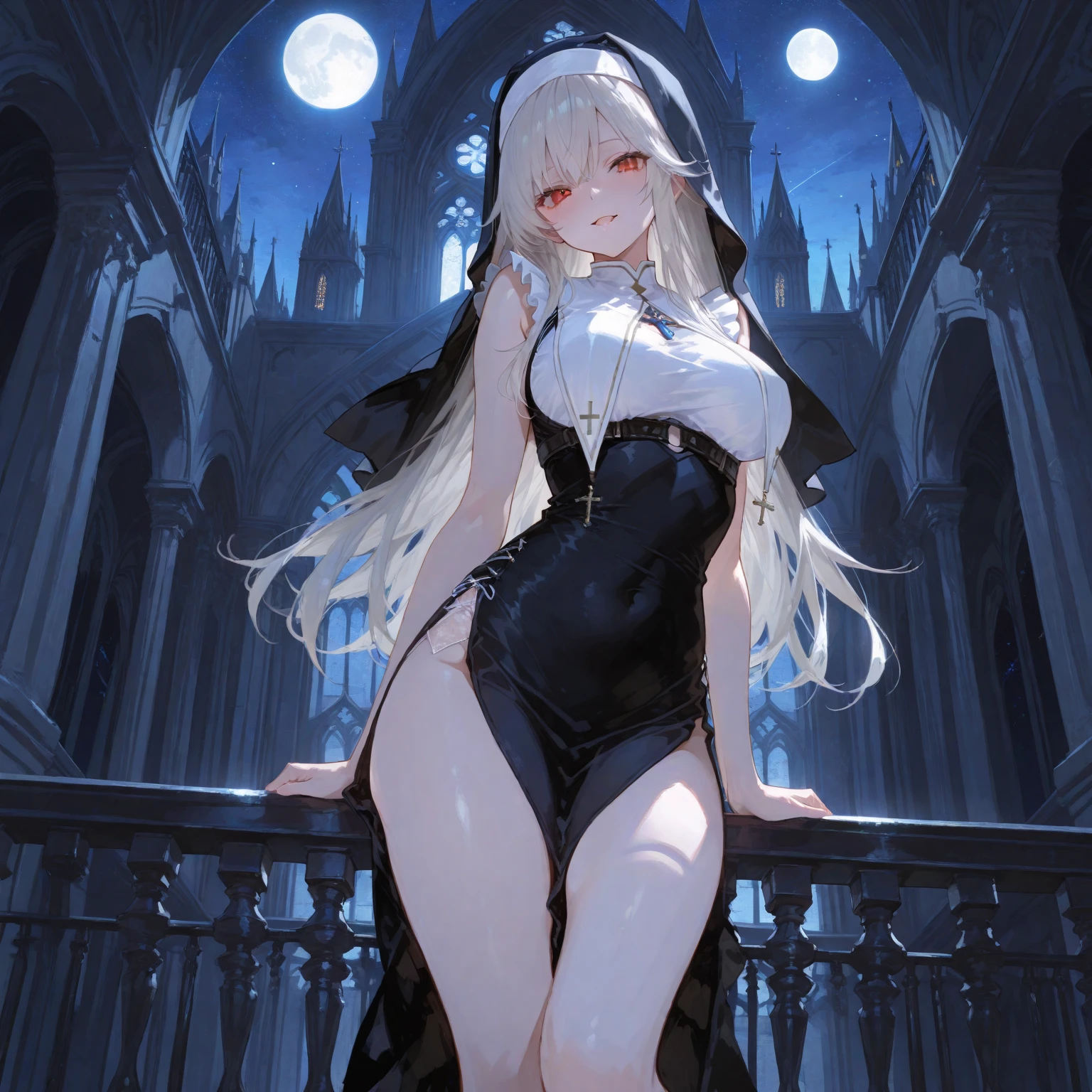 1girl, solo, (black Bunny girl:1.25), (Alphonse Mucha:1.1), upper body, (front facing), (tarot:1.3), dark, night, (sky), dark cloude, siver Tray, star, milky way, black pantyhose,