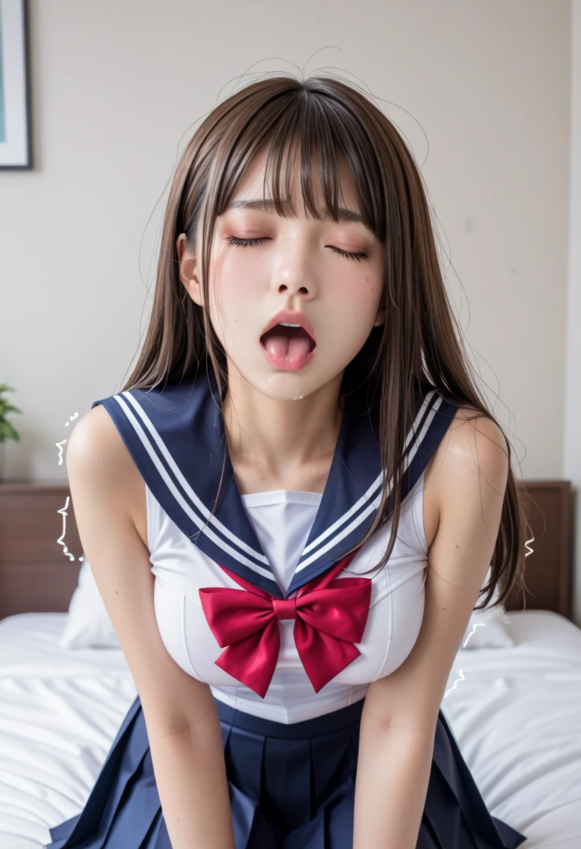 maleと女子高生:2.5,male:2 Dynamic Angle, Perfect body,Gal, (Anatomically correct),masterpiece, Highest quality, RAW Photos, Realistic, face,beautiful, cute, Written boundary depth, High resolution, Super detailed, detailed, ighly detailedd, Extremely detailed eye and realistic student, Pale, tanned skin,woman,(panties), (Short-sleeved sailor uniform:1.8),Spread your legs:1.6,Wide Hips, ((Sensual;1.5)), Glamour, Big Breasts,Sunburn marks on tanned skin,Pink Hair,blonde,Platinum Hair,Brown Hair,orange,Wavy Hair,Shortcuts,Pixie Cut,Cosplay,night,深night,Blurred Background:1.2,White panties,Pink panties,Yellow panties,Black panties,Big bright eyes, Orgasm face, Things to do),blush,Open your mouth,arched back,(male子:2),(Intense sex:1.7),(Doggy style sex:1.5),On all fours,(Heterosexual:1.3),(Ejaculate:1.5),(Bedroom, curtain),sunlight,Shadow,Browsing Caution,(Twin tails:1.3),(Small breasts:0.5),(Motion Lines:1.8),(close your eyes:1.3),(shout:1.3),Hair between the eyes,Excessive ,facial,Cum on my chest,Cum in pussy,Voice of the Heart, (Open clothes, White shirt, , Seraphim, Navy Pleated Skirt,Navy Socks:1.2),Tilt your head,(tears:0.8),(anger:0.8),(short hair:0.1),(Place your arms behind your back, shibari:1.4),(Grab my arm:1.5) , rolling shen