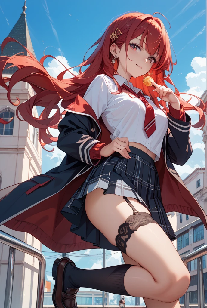 Red panties、Panty shot、Take off your pants