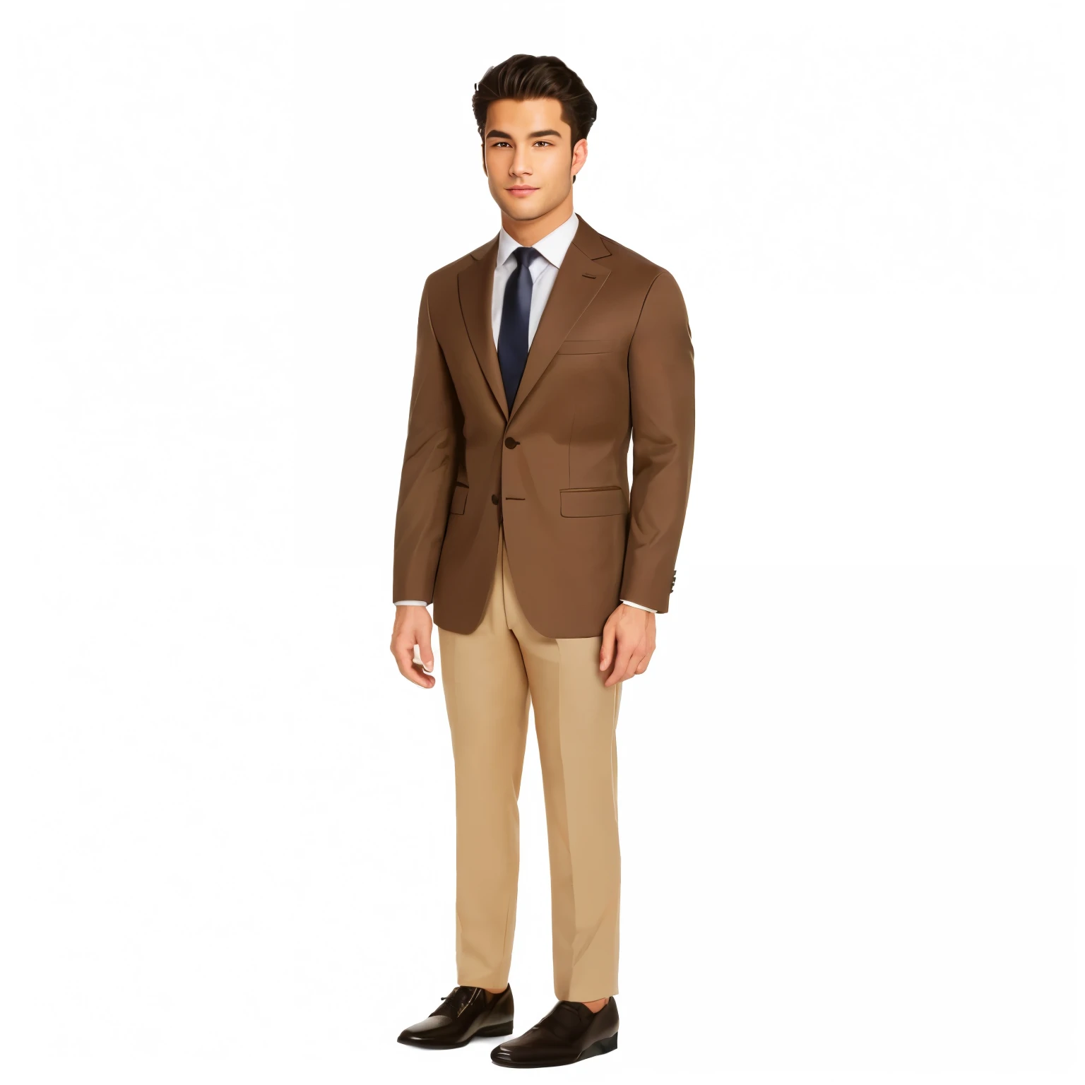 arafed image of a man in a suit and tie standing, tan suit, formal attire, wearing a worn out brown suit, brown jacket, wearing fashion suit, full body model, 3-piece-suit, full body photograph, wearing a stylish men's suit, tailored clothing, high quality suit, formal suit, light brown coat, full body with costume