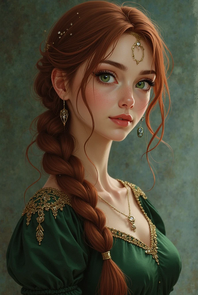 model style, (extremely detailed CG Unity 8k wallpaper), full photo of the most beautiful piece of art in the world, topless Irish pirate, pink, green eyes, curly red hair, heavy freckles, deep blush, alabaster skin, golden jewelry, medieval architecture , professional majestic oil painting by Ed Blinky, Atey Gaylan, Studio Ghibli, Jeremy Mann, Greg Manchess, Antonio Moro, trending on ArtStation, trending on CGSociety, intricate, high detail, sharp focus, dramatic, photorealistic painting art by Midjourney and Greg Rutkowski