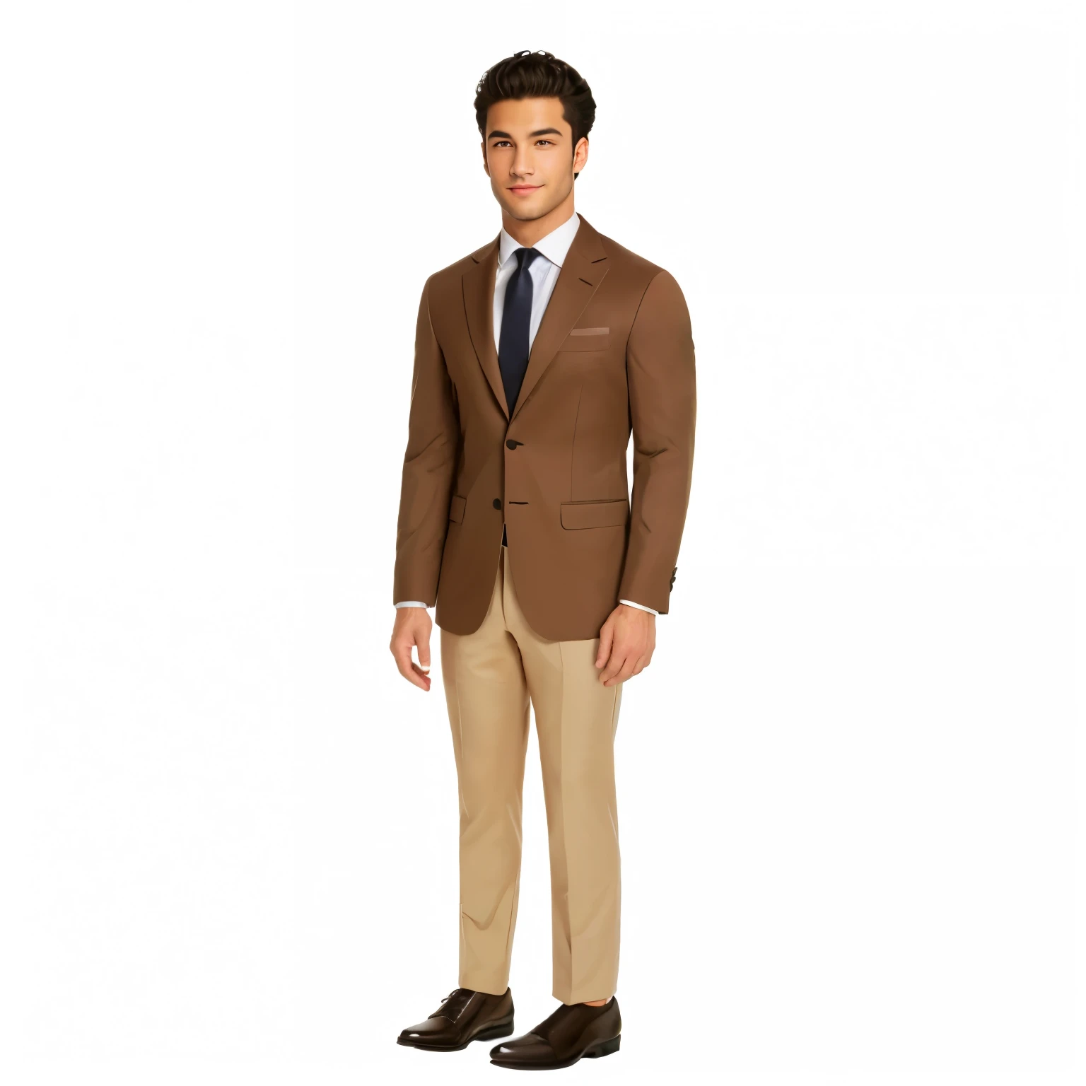 arafed image of a man in a suit and tie standing, tan suit, formal attire, wearing a worn out brown suit, brown jacket, wearing fashion suit, full body model, 3-piece-suit, full body photograph, wearing a stylish men's suit, tailored clothing, high quality suit, formal suit, light brown coat, full body with costume