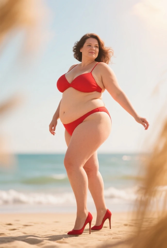 ((Highest quality)), ((masterpiece)), (detailed), Best Shot,1 Japanese woman,A friendly smile,gigantic breasts,((huge underboob:1.3)),Armpit,swimsuit,Sexy pose,Shot from below from the shin to the vagina,((Stain on the crotch:1.3))
