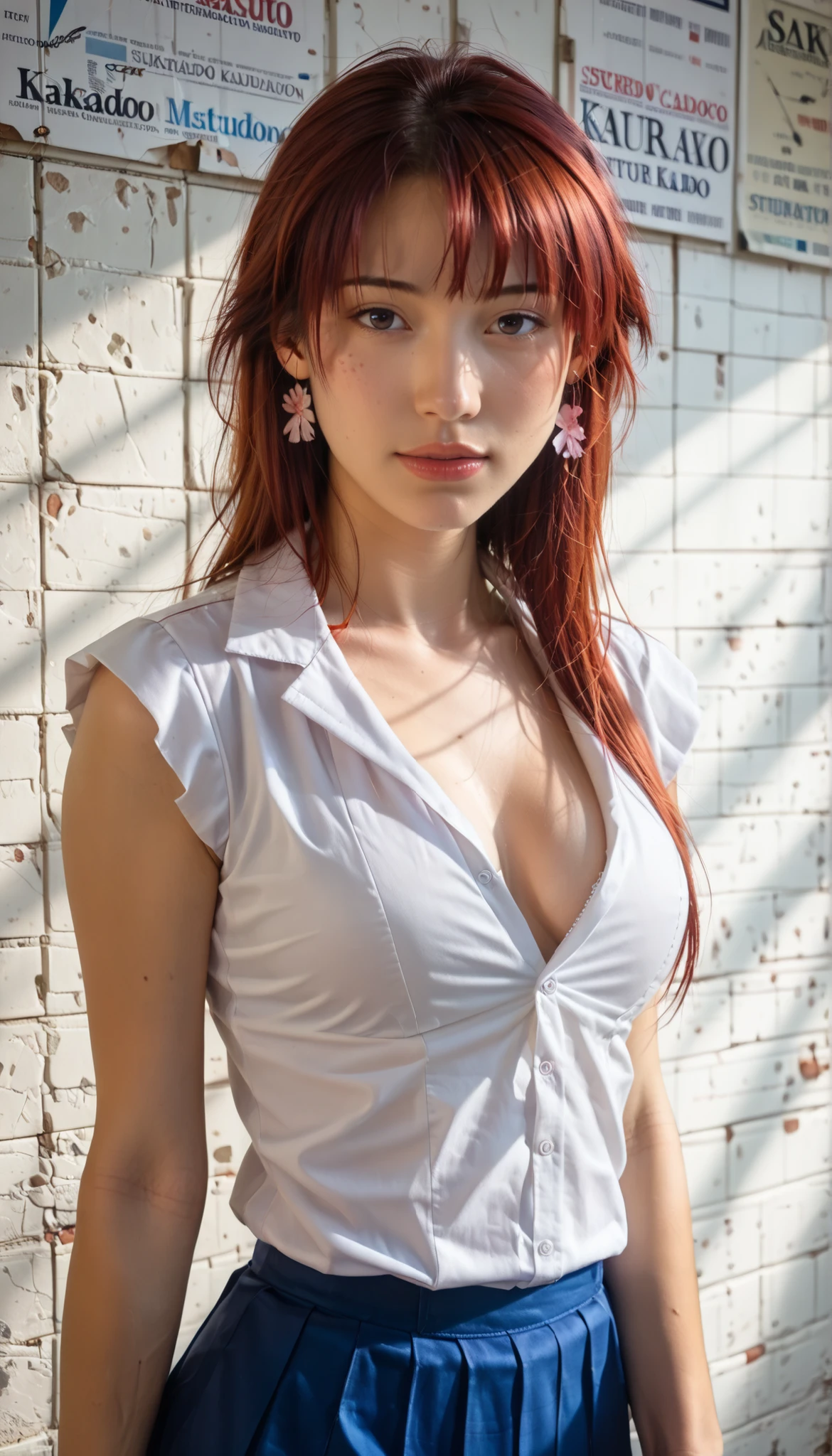 ((extreme detail)),(ultra detailed),(drawing), chiaroscuro, extremely detailed CG Unity 8k wallpaper, Anime chan, Breast First Size, ballpoint pen in hand, Without clothing, Red hair, T-shirt short sleeves, necklace, facing forward, looking на зрителя, White background, error, butterfly, city, Japan, sheet, shroom, nature, plant, an apple, looking, looking up, Above, full length