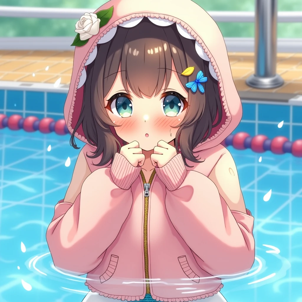 nsfw、2D, masterpiece, Highest quality, anime, intricate iris, anime style, Highly detailed face, Beautiful Face, (Fine grain, Deep Eyes),
(Sitting on a bench ),
(View your viewers, (Captivating smile, Mouth closed, In the heat), close, Face Focus, ),
Beautiful Lips, Fuller lips,
(mall, Spraying water inside the house),
(Medium chest:1.2, ) ,
(Uraraka_Ochako,, Pink hoodie, Side Lock, shirt),