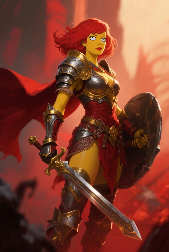 Epic illustration of a Spartan hoplit woman warrior, helmet, spear, shield, wounds, blood, broken armor, standing resolute in the pouring rain,looking at the camera, close up, evoking the grandeur of Gladiator, soaked in blood,undamaged details, while rendering with dynamic lighting, sweeping camera angles, and intense emotional depth,cinematic background <lora:ExoMagmaTech:1>