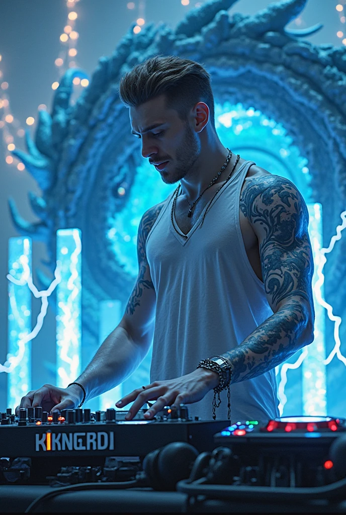 <lora:sleeve_tattoo_v2:1> masterpiece of photorealism, photorealistic highly detailed 8k photography, best hyperrealistic quality, volumetric lighting and shadows, young muscled man in fullsleevetattoo stattoo, (princess zelda), wedge cut honey blonde, Jazz Clubs with Saxophone Performers, Cinematic Tilt-Down from Sky to Ground