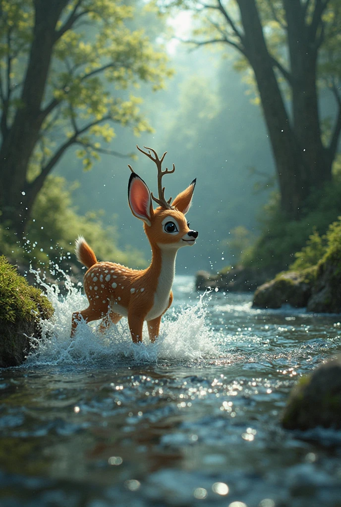 adorable rubber deer playing in the bubbles <lora:Bloonzv3-000025:0.6>