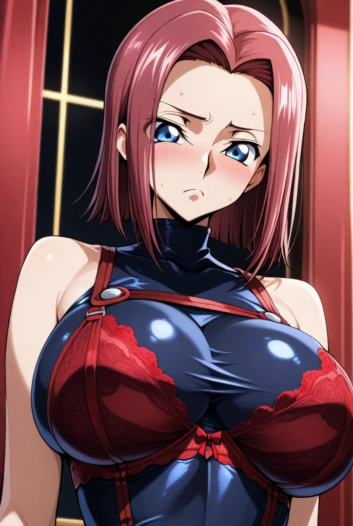 blindfold, (high quality, Super detailed, actual:1.37), whole body rope, used ?????? decorate  underwear, (panty gag), (Kneel down), ahegao, endured face, (((nose blushing)), (fishnet bodysuit), Restrain your hands above your head, Cowboy shooting, View, chin grab