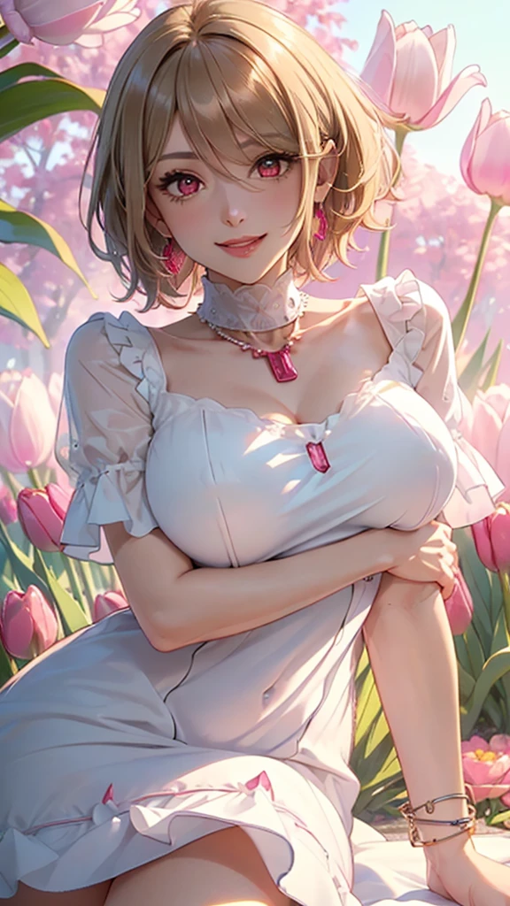 (safe for work)(full body picture, head to toe)(a woman in a sheer white dress looks surprised,startled,surprised,wondering,in awe,amazed,intrigued,curious,bewildered) (as an otter cuddles up,snuggles up,nuzzles into,settle down,rest,tucks itself,snuggles into,cuddle in) (between her breasts,against her chest,between her chest,close to her heart,close to her body,inside her arms) and goes to sleep. (material: oil painting,acrylic painting,canvas paint,watercolor painting) (additional details: beautiful garden,flower petals,floating petals,sunshine shining,sunlight filtering,glowing light,dappled light,soft breeze,peaceful) ((best quality,4k,8k,highres,masterpiece:1.2),ultra-detailed,(realistic,photorealistic,photo-realistic:1.37),vivid colors,HDR,sharp focus) (art style: realism,impressionism,romanticism) (color palette: pastel colors,soft hues,warm tones) (light: soft lighting,warm lighting,natural lighting)