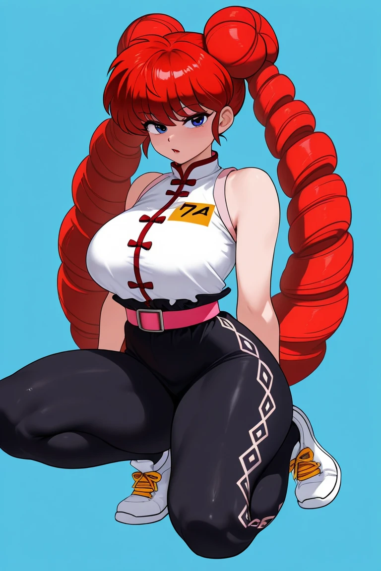 Processus, cheveux orange, grosse poitrine, cheveux longs, cheveux vivants, ,(solo, alone) (SOLO)(ALONE) seul,, Muscular girl, Grande femelle, sourire, corps entier, pantalon, Ouest, Berserker, guerrier, revealing clothes, amazone, tribal clothing,kimono, moine, bear ears,, walking
