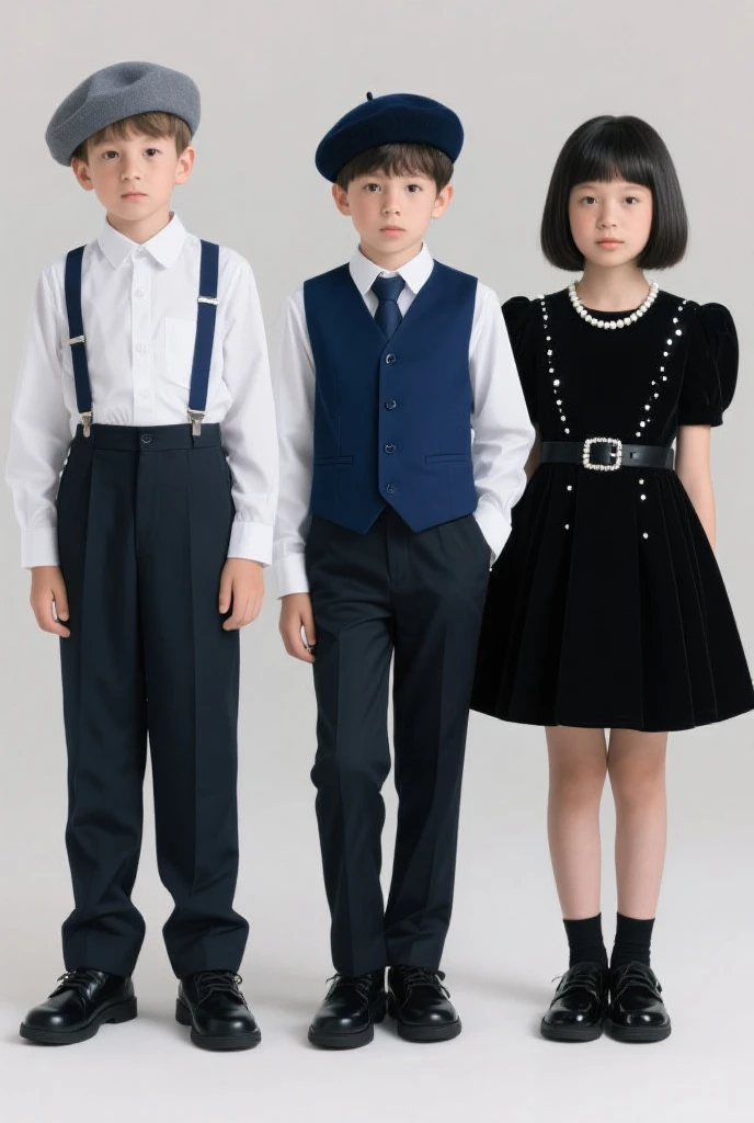 A full body 8 year old albino boy.