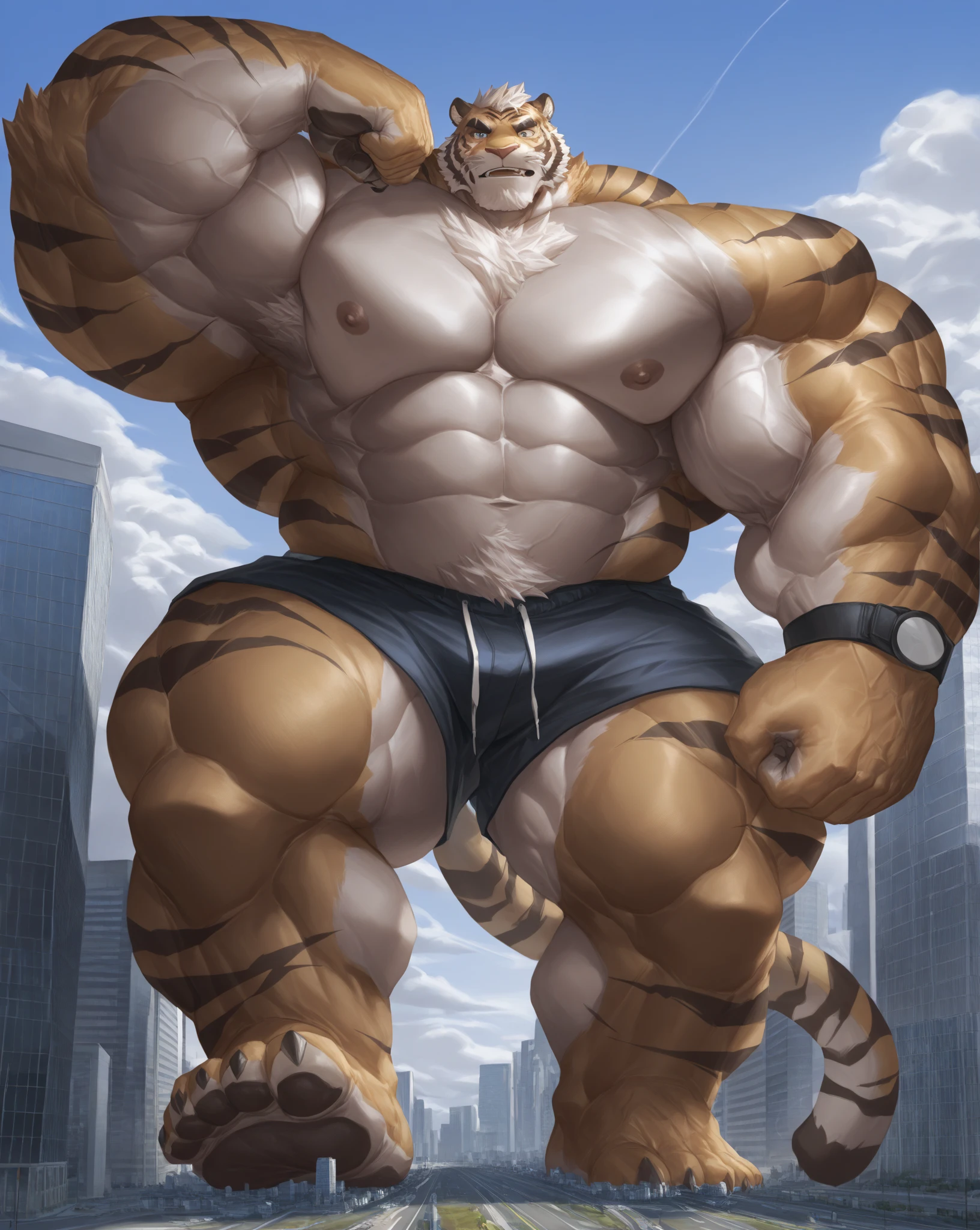 Lioness big size large giant muscles
