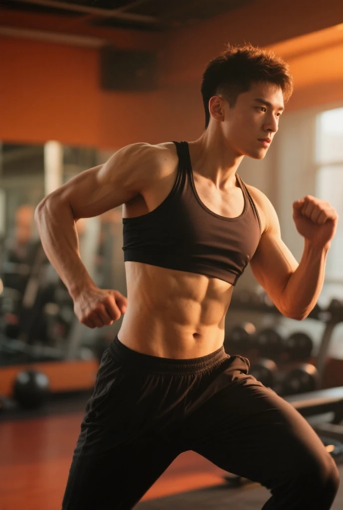 Realistic photography, handsome man ,exercise clothes 