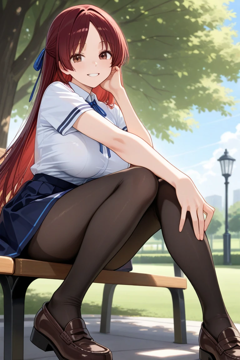 ((anime:)),,((best quality)), ((highly detailed)),(((sketch:))) extremely detailed face, beautiful face,((1girl)),((solo)),(shiny skin),(full body),(looking at viewer:1.25),alicia melchiott,(twintails),((thick thighs:1.15)),(brown hair:1.25) (headdress), ((red necktie)), (military uniform),((skirt lift:)),(blue skirt), (brown gloves),(large breasts),((curvy:1.15)),(((pussy:1.35))),(bottomless),((outdoors:1.25)),,,((park,bench:1.5)),((sitting:1.35)),((sit on bench:1.35)),((nose blush:1.22)),(bad mood,:0.95),,, BREAK thighhighs,(blue thighhighs:1.15),,BREAK (military boots:1.15),,((spread legs:1.25)),arms behind back
