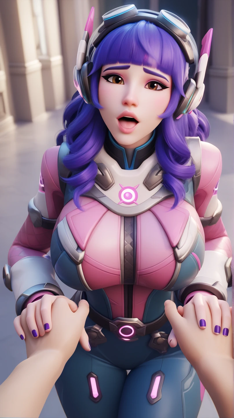 Line art, photorealistic, ray tracing, 3d, bimbo gamergirl. Streamer, arcade, full body, posed, detailed hands, detailed breasts, detailed dace, detailed eyes, masterpiece, high-quality, pvc,