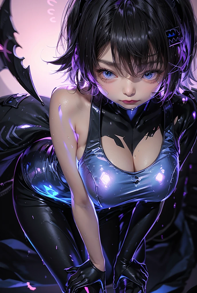 Evil★Twin Lil-la, 1 girl,Highest quality,((Highest quality)),((Tabletop)),((Perfect Face)),1 girl,smile,beauty,((Holographic))