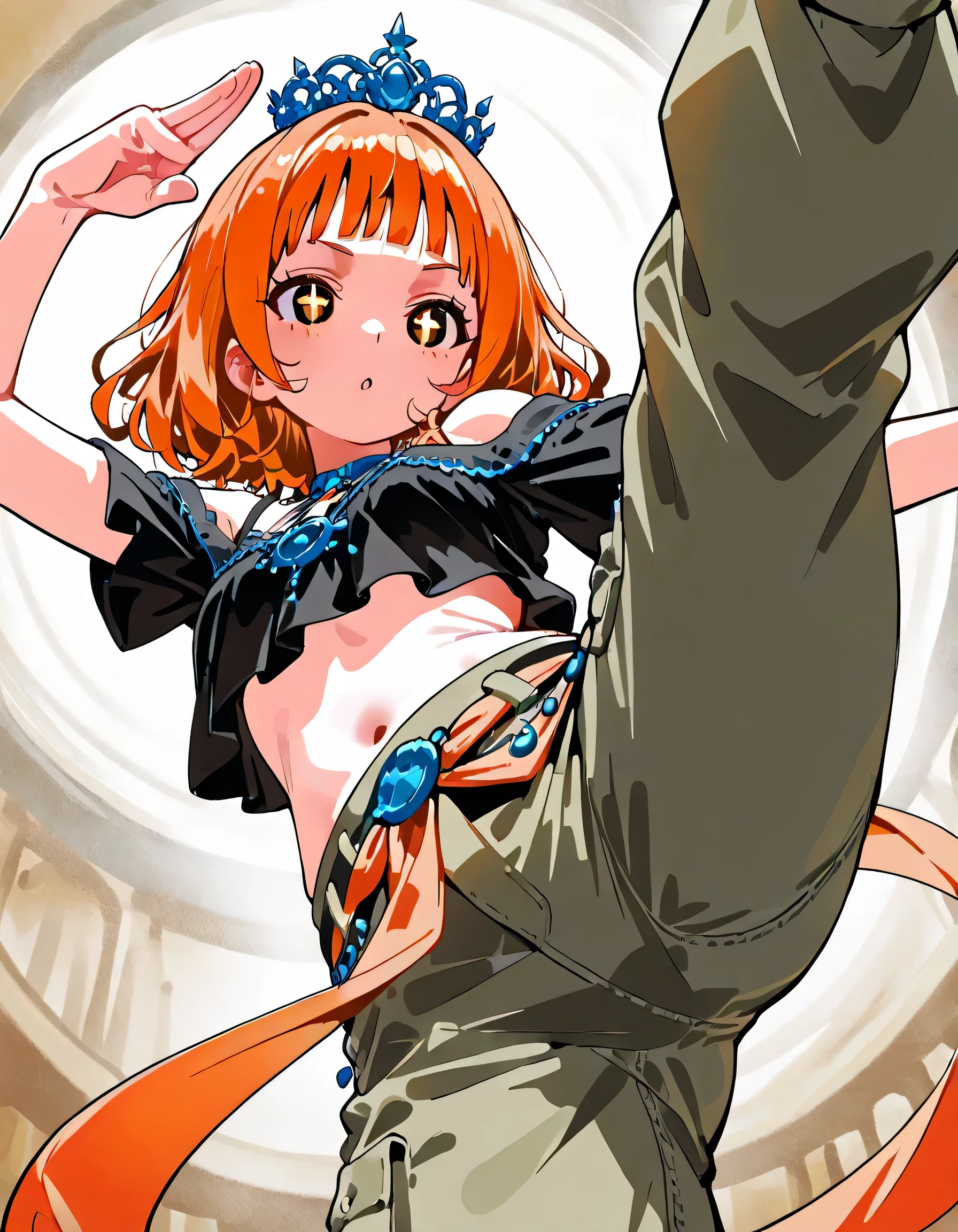 Uraraka from Boku no Hero Academia in her underwear grabs her butt with both hands and is penetrated by a penis that overflows with semen,
