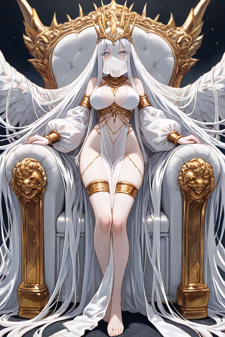 “Create a portrait (((full body))) of an alluring, otherworldly woman, showing an oval face and a shiny white fur coat, framing piercing, glowing eyes. Her stunning features include prominent cheekbones, full, luscious lips, and a toned, hourglass-shaped body. Soft, glowing skin covers her large, round breasts, which sit Firm on her chest, her tummy is soft and toned. She wears fishnet stockings that highlight her thick, shapely thighs and her long, flexible, swaying tail - adding a captivating and charming appeal.