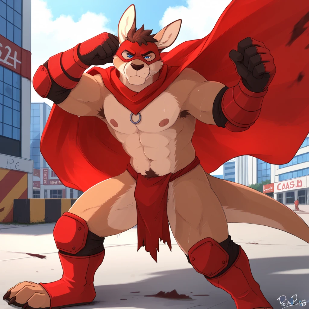 Giant Anthropomorphic Mightyena Pokemon Man, Yellow Eyes, Muscular, Looming over the viewer, Tired, Handsome, Charming, View from below, Daddy, Bara, Horny, Flirty, Older Brother, Four toed feet, cock and balls, teasy, teasing the viewer, Macro, Bully, Jock, flirting with tiny viewer, Superhero Costume, Black underwear