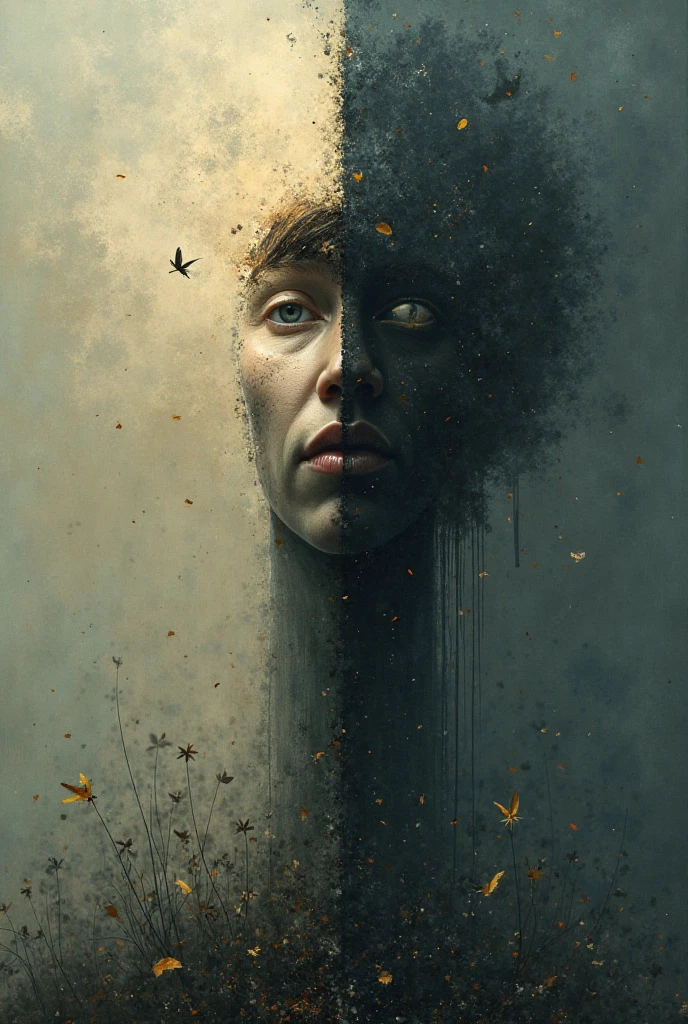 Create an extraordinary double exposure painting that portrays the dissolving Punisher, enveloped by shadows, foggy flakes, and splatters of blood, eloquently executed using a palette knife oil painting technique with an impasto disturbia aesthetic. The painting draws inspiration from the works of Alberto Seveso, Simon Bisley, Francis Bacon, and Mike Deodato, resulting in a distinctive fusion of styles.
This masterpiece masterfully integrates multiple exposure and texture overlay techniques, intricate post-processing, and a dark surrealism disturbia cosmic horror style. The Punisher's ethereal fade is an ultra-detailed depiction of cosmic horror and justice,