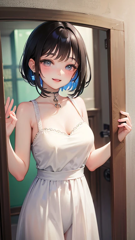 (masterpiece, highest quality, highest quality, Official Art, Beautiful and aesthetic:1.2, Cinematic lighting、Key light at 45 degrees from the front, Fill Light、Soft backlight),
Beautiful Face、Perfect round ass、The body is slim、Fit and body、Pale skin、Shiny, bright eyes、Long eyelashes、Glossy face、Pervert woman、Beautiful mature woman,
(Oily skin、Glowing Skin、Realistic skin texture、Beautiful skin in every detail、Shiny skin),
A 23-year-old 、(Cute:1.5)、
((Open your mouth:1.2))、masterpiece,highest quality,High resolution,Very detailed,skinny,,((Captivating smile ))、(Pixie short hair、gold & Blue hair), Choker,Many piercings,Big cleavage、(Light-colored off-the-shoulder tight sweater dress:1.5)、,Race,(( Perfect Fingers )) , indoor,(Open the front door 1.2),((sexy Gestures:1.5, A flirtatious, sexy face、A sweet, ecstatic face:1.5, Open your mouth and look at me))、Heavy breathing , (Lip gloss, eyelash, terrible face, highest quality, Ultra-high resolution, Wide Lighting, Natural Shading), Absolute area、
Accurate 5-finger、Accurate human body、The perfect human body、The most beautiful face, true to the human body、Correct five-finger、The perfect human body、Someone knowledgeable、Highly detailed face and skin texture、Natural neck length、(beautiful Hands)、beautiful, Slender legs、Straighten two legs、Straighten two arms、(orgasm:1.3, 細く鋭い目:1.3, steam:1.2, sweat, Vulgarity:1.3),(((Big Breasts:1.2)))