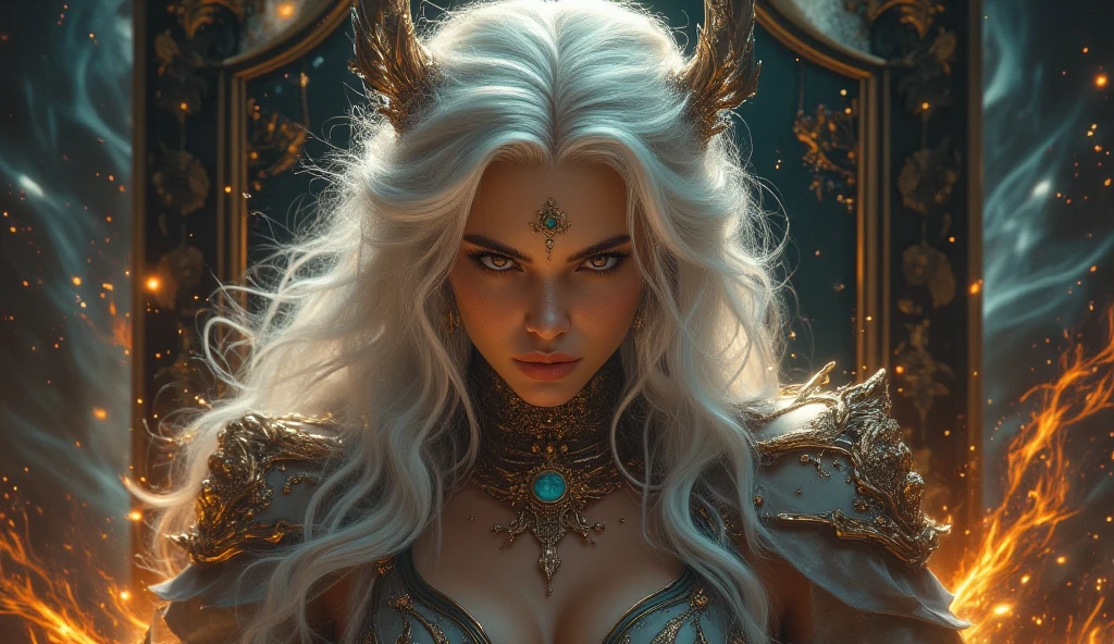 awesome quality, dynamic,upper body,DonMM1y4XL woman, horns, mysterious scenery,dark yellow earthen dust <lora:ClearHand-V2><lora:DonMM1xXL-v1.1:.6>