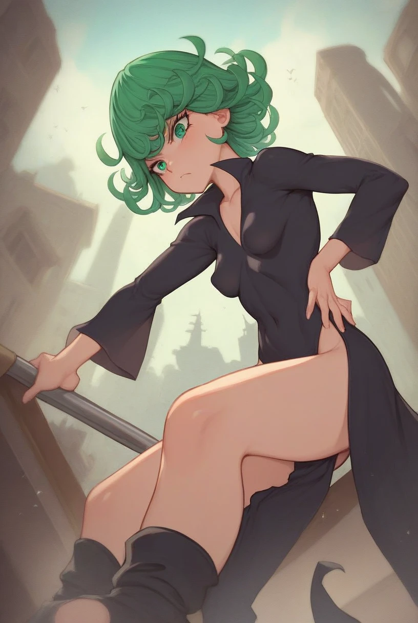 Tatsumaki in a short and pink thong, beautiful detailed eyes, beautiful detailed lips, extremely detailed face, long eyelashes, perfect body, sexy figure, revealing outfit, playful expression, dynamic pose, flowing hair, neon lights, cyberpunk city background, dramatic lighting, highly detailed, 8k, photorealistic, masterpiece, cinematic shot, vibrant colors, moody atmosphere, short white shirt, mirror