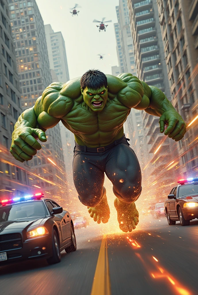 Hulk washing car in a Indian slum street
