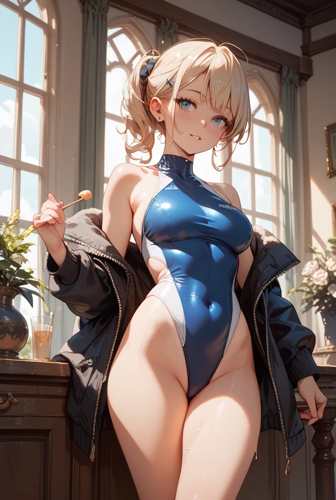 1 girl, Marie Rose, Blonde hair, long, smile, embarrassing, blush, hard, micro bikini, (hard to crotch), full body, squatting on the ground, open legs, open legs, thrusting hips, high heels, hands behind head, armpit pose, back, city background, perfect eyes, perfect hands, ultra high definition, cinematic angle, professional lighting, best quality, masterpiece, side light, Sharp, Perfect Focus, Bokeh, Photorealistic, (Beautiful Eyes with Fine Details:1.3), Realistic, (3D Face:1.1), (Glossy Skin:1.5), (Ultra High Resolution Complex Facial Details), (Facial Skin Poretum:1.3), Ultra High Resolution Cloth Texture, 8K Eye Details, 8K Pupils,