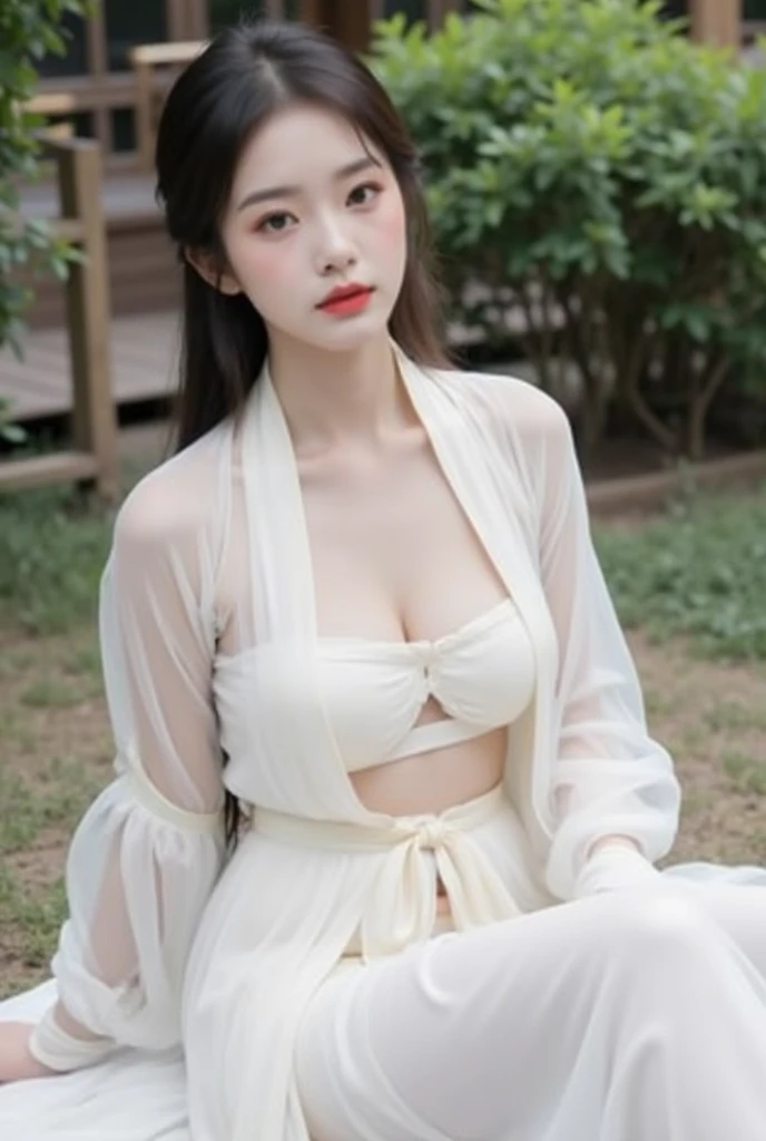 (In 8K, highest quality, masterpiece:1.2), (Realistic, Photorealistic:1.37), Very detailed, Natural light, Medium Chest, I can see her cleavage, 1 person, 35-year-old woman, Black Hair, Semi-short hair, (Look up at the viewer from below), Sleeping on the lake、Sleeping on your back:1.4、Immersed in water、Wisteria flowers in full bloom、ancient chinese costume:1.8,Dark studio:1.6. Shortcuts)、Pregnant woman dancing、Wearing a silk cloth on her chest、Flowing Dress、The goddess、highest quality、pose for a photo、have large breastsアラフィフのアジア人女性, Photorealistic perfect body, Ultra-realistic painting, Features of a smooth body, have large breasts, Pregnant belly, Japanese model, Translucent body, have large breasts, 超Realisticな絵, Japanese, Smooth, transparent white skin, Highly realistic photos, A seductive body with a sexy belly, 超Realisticな全身像, Ultra-realistic and realistic