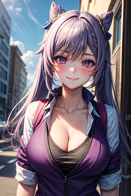 8K picture quality、top-quality、masutepiece、An ultra-high picture quality、ultra-detailliert、Ultra-realistic hair quality、Vibrant colors、Beautuful Women、Beautiful long hair、Shiny hair、detailed hairs、composed々Light hair color、poneyTail、Blue eyes、One small mole around the eye、shinny skin、Lace underwear、Very gigantic-breasts、Sweat on the forehead and cheeks、extremely big ass、Fluffy off-shoulder yukata、A smile、soft pink lips、Ultra-realistic flesh feeling、Red cheeks、summer festival in background