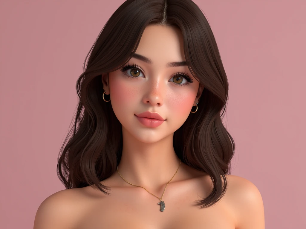 ((masterpiece,best quality)),1girl,beautiful detailed eyes, detailed face, (full body:1.2), pink long hair, pink heart eyes,massive sized breasts, (black background:1.2), pink particles, shaded face naked with nothing on her body