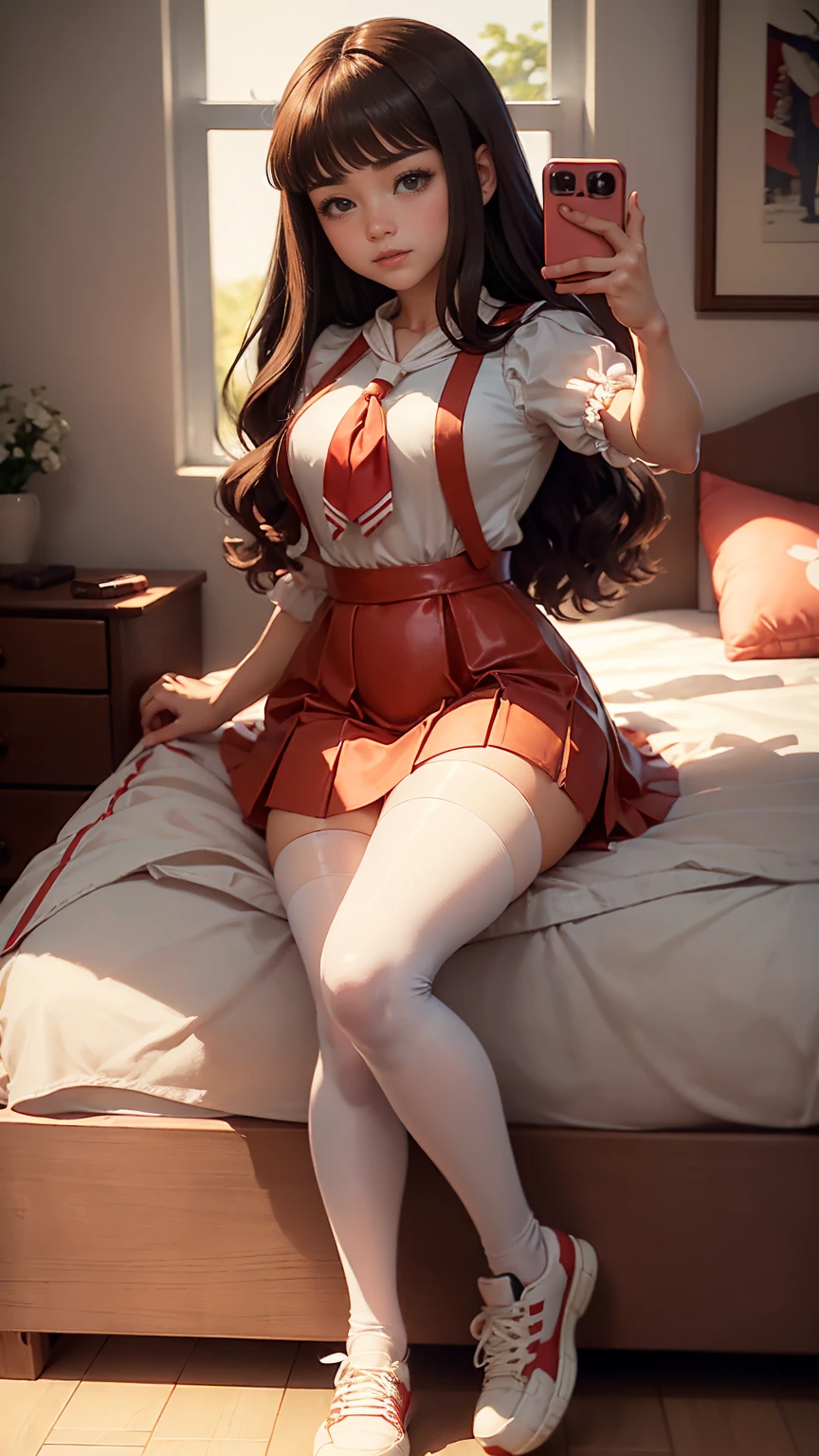 Masterpiece, top quality, best quality, official art, beautiful and aesthetic, anime, 1girl,extremely detailed, colorful, more detailed ((ultra-detailed)), (highly detailed CG illustration),Best Quality, High resolution, Unity 8k Wallpaper, (Illustration:0.8), (Beautiful detailed eyes:1.6), extra detailed face, Perfect Lighting, extremely details CG, (Perfect hands, Perfect Anatomy),hospital,in school,nurse,doctor,red long hair, cat ears,ponytail,blue eyes, barrette,black choker,earrings,skinny fit,small breast,white nurse uniform,white pantyhose,in center of room,between beds,looking in camera, full body shot.