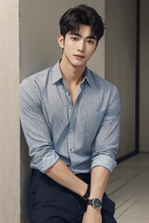 Handsome young Chinese boy cartoon in Ralph Lauren shirt