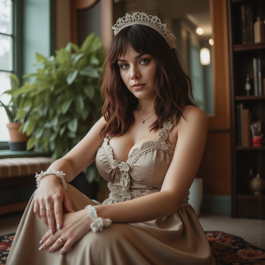 photo realistic portrayal of Elegabalus crossdressing as a female working as a prostitute in the palace sitting in the lap of a high ranking official 8k HD