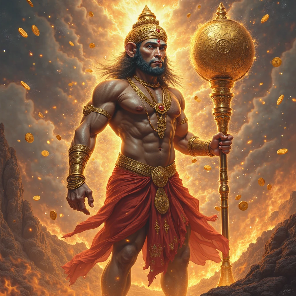 Hanuman ji in anime with their mace