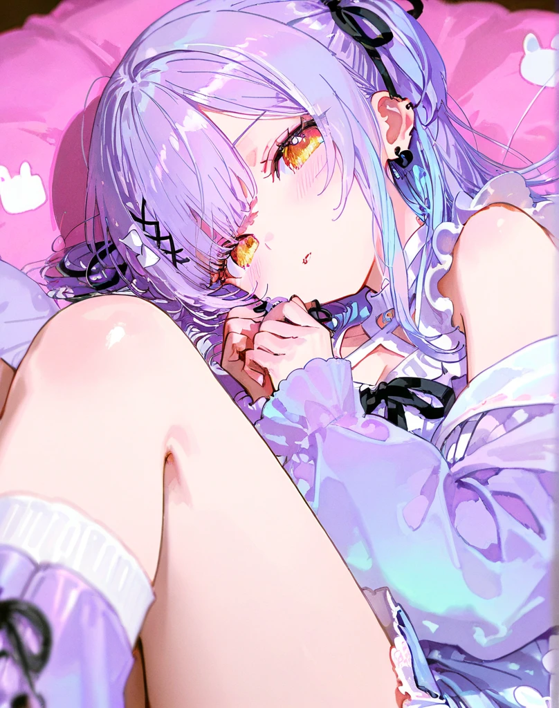 (masterpiece, best quality:1.5), (ultra detailed, high resolution, 8k, beautiful detailed, UHD, best anatomy), purple hair, small breasts, 1girl, barefoot, glass art, glass, Beautiful gradation, wondrous, break glass, Glass background, Everything is cracking to pieces, Cracked image