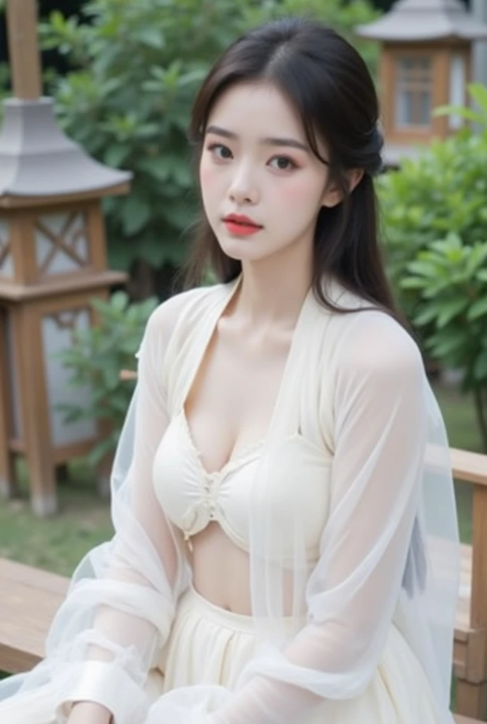 ((Highest quality)), ((masterpiece)), (detailed),Perfect Face,Japanese,landscape,Beauty,Small cleavage