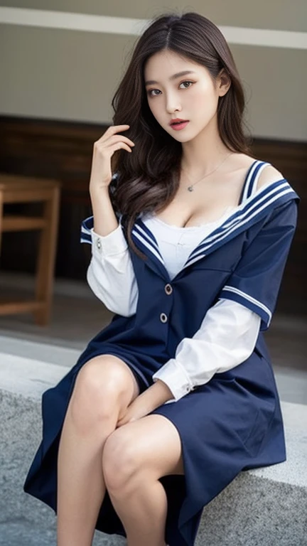Sexy women、Multiple women、High-quality images、Full body image、Beautiful thighs、Korean women、A mocking smile、Low - Angle、Beautiful eyes、Arrogant woman、Cute Face、Long, slender legs、Sailor suit、Cleavage、Confident woman、Dominant Femdom、The winner is a woman、Contemptuous gaze