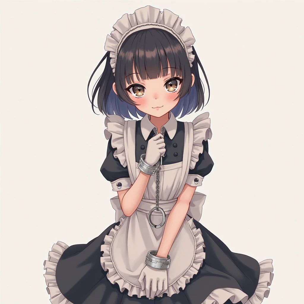 1 girl,maid clothes black hair,long straight eyes light blue big breasts,full body,front facing,background simple