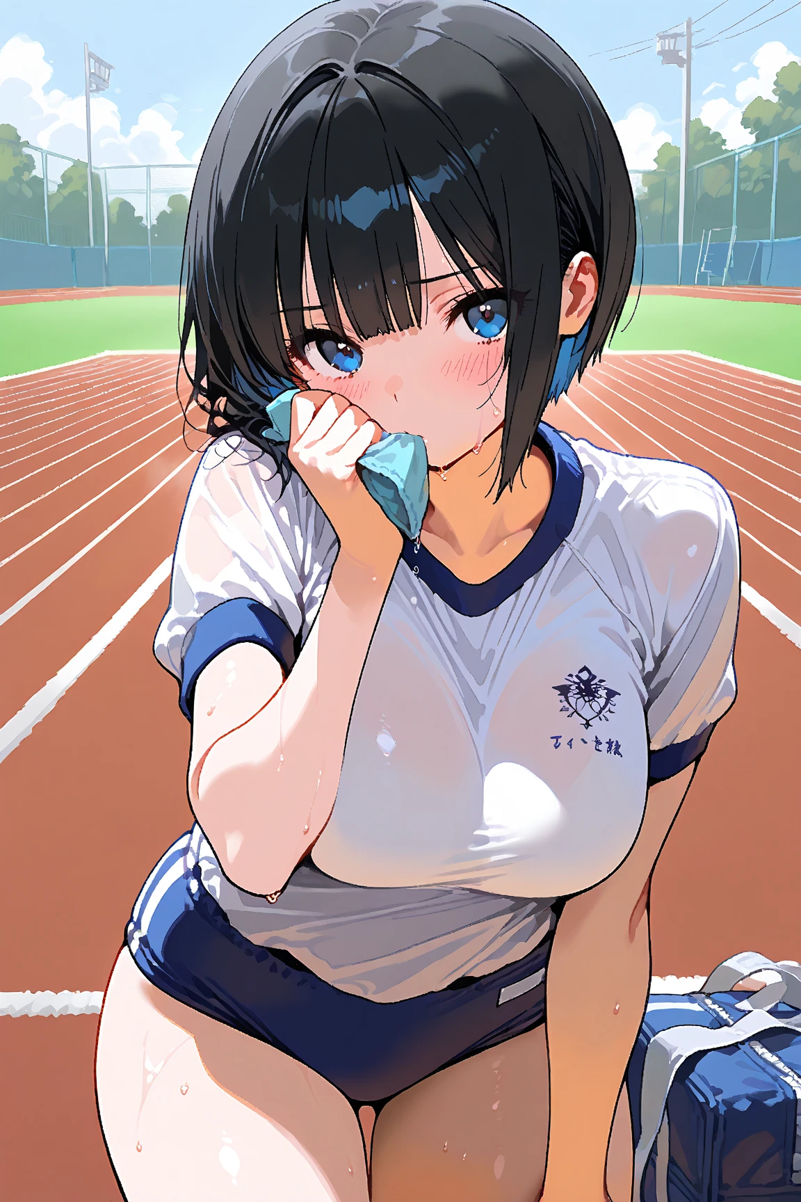 score_9, score_8_up,score_7_up,flat color,(best quality, masterpiece, ultra high-resolution, ultra-detailed: 1.2),
girl, (wearing Track and Field Uniforms),tween, (Japanese cuty with narrow mouth sucking on PENIS:1.3),deep throat, nsfw, rape,hardcore, masterpiece, solo, (bright lighting:1.2), extremely detailed face,small breast, short hair,perfect lighting ,love penis, hetero, 1boy, fellatio, oral, solo focus, cum splash,pov,(in track-and-field arena:1.2),(stuffs her face with penis),(too many cum on her face),cry,tears,shiny skin,