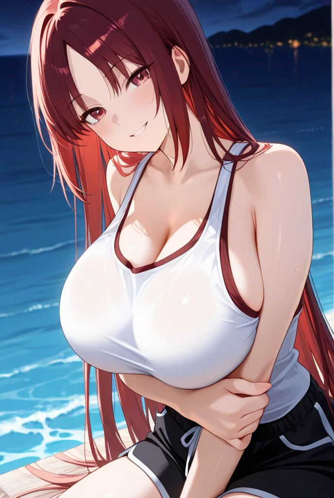 (I stand in the office soaked from the rain:1.3),(Beautiful mature adult woman:1.3),Tight Skirt,Blouse wide open at the chest,Red bra top,Accentuate your chest,Gazing at the audience,big breast slip,Big Tits,Wet Face,Wet Skin,Wet body,Wet costume,Wet Hair,flower,hairpin,necklace,Looking up from under the earrings,Written boundary depth,尖ったRed Mouth,,(The bangs are see-through),(((Accentuate your breasts:1.3))),(Dynamic Angle),(Dynamic and sexy pose),(Leaning forward:1.3),Red Mouth,clavicle,Beautiful fingers、Hourglass Shaped Body、Full body portrait、Wet cute face、Digital Illustration, (Realistic:1.3),(RAW Photos.), (Tabletop,Highest quality,Ultra-high resolution output images,) (8K quality,),(Picture Mode Ultra HD,),
