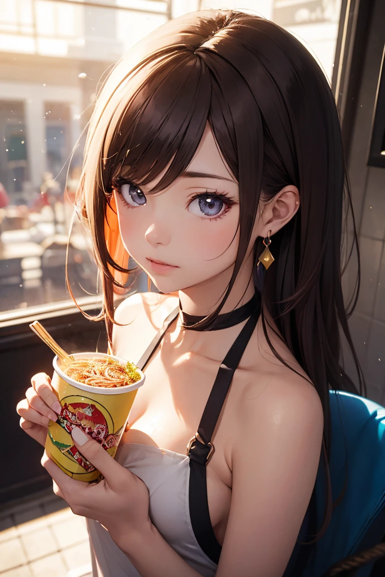 masterpiece, best quality, very detailed, high resolution, expensive resolution, high resolution, 4K, 8k, Unity 8k wallpaper, highly detailed CG, masterpiece, 2D, 3D, beautiful details, depth, fine texture, best quality: 1.3, perfectly focused, crispy skin, he,
Very cute anime girl, two girls who are employees of a night bar, sexy dress, big breasts, expensive pink medium long hair and brown short hair, two girls, night bar, mole under eye, looking at the viewer, expensive, blush, mole, lips parted,, heart, pink eyes, choker