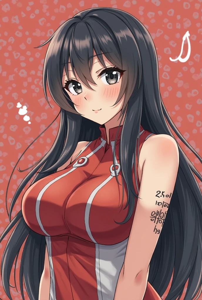 background, mixed-language_text, Japanese letters in graffit, ashley alexiss beautiful woman, long black hair, excellent lighting, sidelighting, perfect ultimate (flat color pink bubblegum gradient: 1.3), (magazine_cover: 1.4), (multicolored_background: 1.3), striped_background, card_background, :: discs with sharp and shiny blades in hand :: circular pieces of white metals glued to the ultra detailed arms coming out sparkling glow, black star design stamped in the middle of the t-shirt, perfect and detailed sculptural body, ultra detailed shirt with abstract design and with Japanese letter print in grafit of the sides of the clothing, worn jeans, big breast, with immersive effects, hover effect, background graffiti style flowers with flowers and vibrant colors, "ultra" hdr detailed and with focus effect, (masterpiece: 1.2, best quality), (beautiful emerald yellow eyes with huge finely detailed eyelashes: 1.2), , ((Solo)), (Finely detailed eyes and detailed face:1.3),beautiful ultra-detailed eyes, lineart light smile, graffiti and tattoo style backdrop, woman, alone. midriff, skintight bodysuit with detailed tattoo-style print, ultra-detailed red gradient leather jacket, hot thighs, black skintight pants with ultra-detailed white and pink detailing, large breasts, ultra-detailed bracelets on arms, , bracelet on right arm with ultra bright red energy