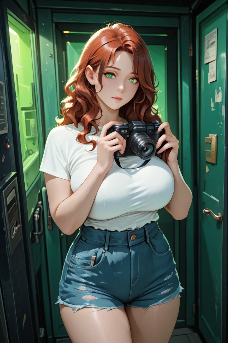 (nude), big boobs,(masterpiece), best quality, extremely detailed, (watercolor), bloom, delicate and beautiful, illustration, (from below),(1girl:1.4), (solo:1.2), large breasts, (ribbed sweater:1.3), off-shoulder sweater, (short shorts:1.2), bare shoulders, (underboob), ((dark skin:0.8)), beautiful eyes, (disheveled hair ), photography, over-the-shoulder shot, by Alex Maleev, professional, canon camera, nikon camera, sharp, bokeh, studio quality, fisheye lens, by Robert Capa ,