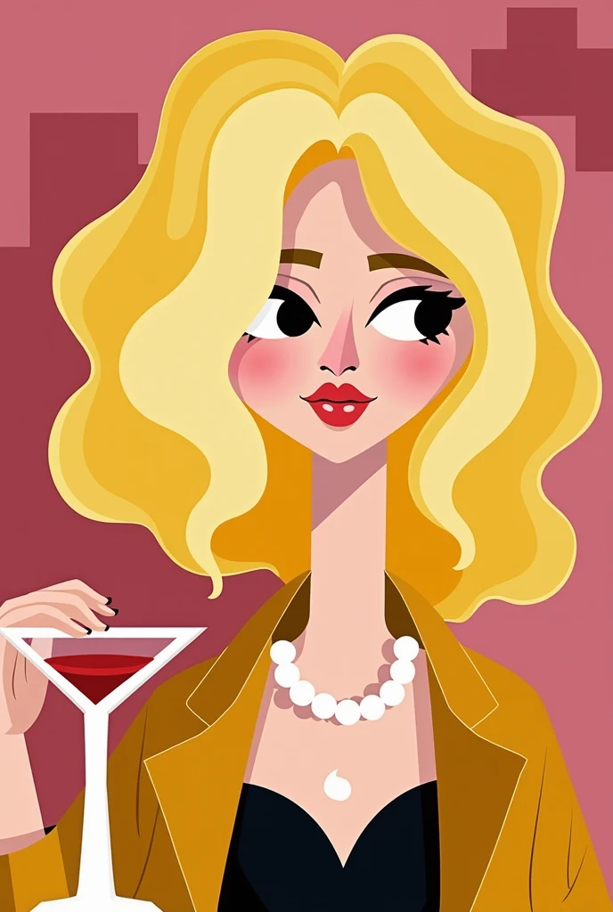 A photo of the cougar in a leopard print dress, sipping champagne at a high-end rooftop bar,original,Blonde, white, fake boobs. Fillers and other cosmetic surgeries. Dresses in too small clothes and has loads of makeup.