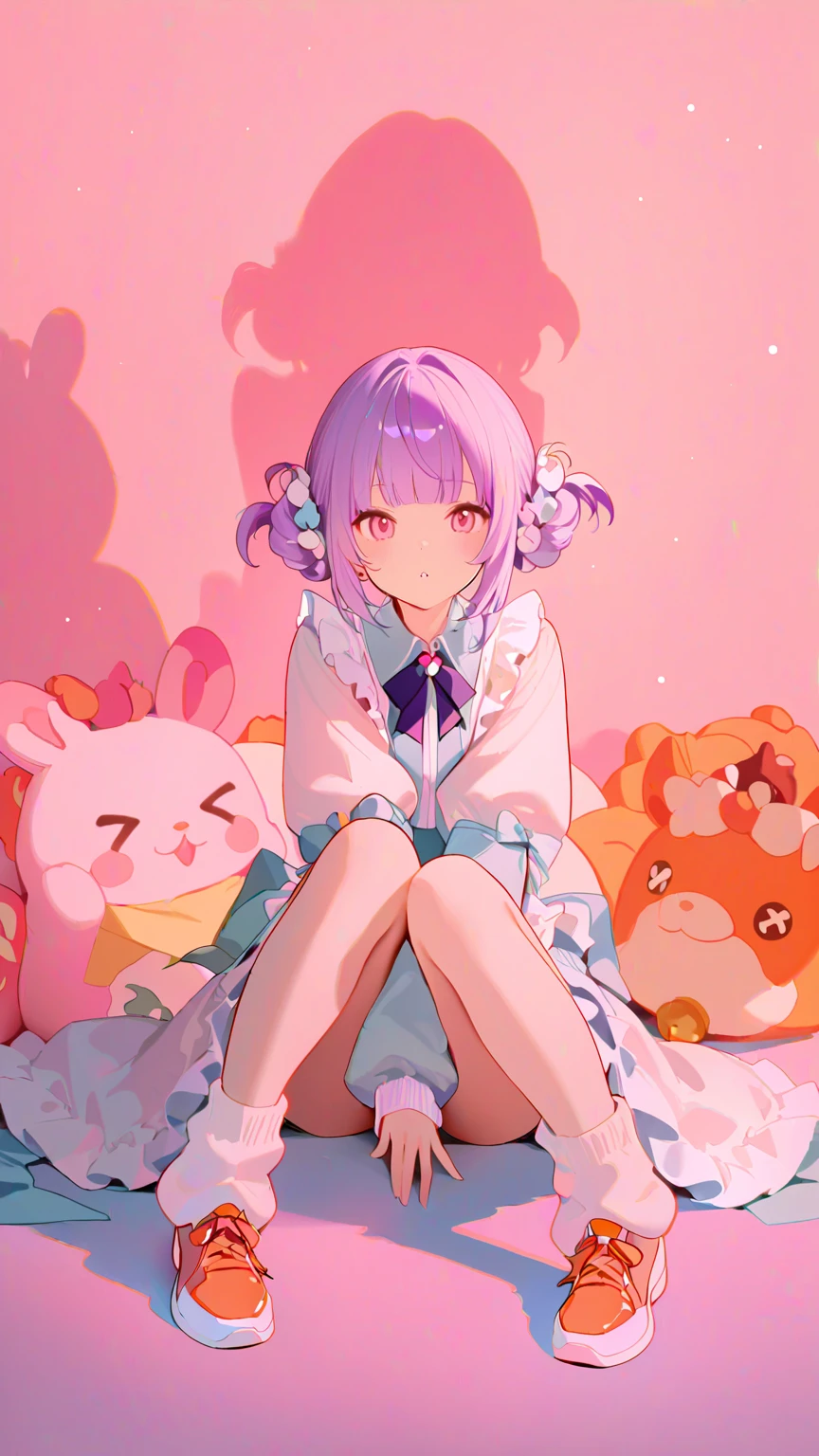 Amy Rose, a cat-like hedgehog with short pink hair, young and pretty without any clothes, soft skin and a medium bust, she measures 1.23 sitting on a bed
