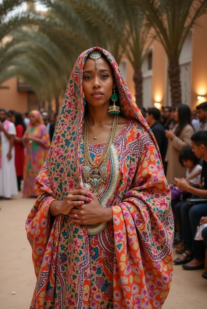 Hot girl, curvy hourglass wearing burqa aand Hindu pandit boy wearing saffron, pandit penis inserted over burqa