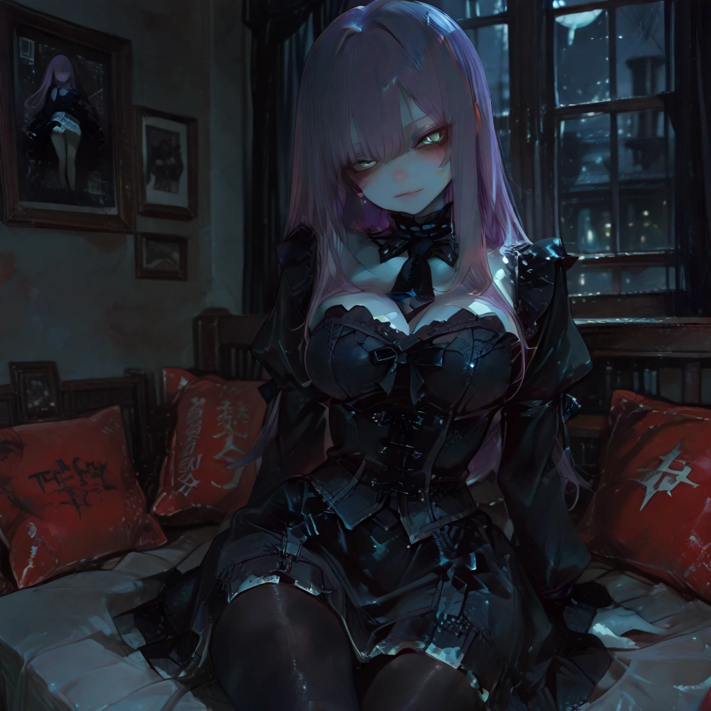 (full body),masterpiece,Highest quality,((Depict as looking up from below)), ((Browsing Caution,Having sex on the bed,Spread your legs,(Face turned upside down),Masturbation,Masturbation,room)),Beautiful and exquisite body,Horn, tiara, Veil,(A body-hugging enamel bodysuit,Rubber Suit, Black bodysuit, Scapula, Long sleeve, Cleavage cutout, Black gloves, Black overskirt, Black trousers),Show me your boots,leotard,elegant, 1 Girl, cute, Blushed, Beautiful Eyes, Beautiful background, Dramatic lighting, outside, Shiny, Realistic, Highest quality, Very detailed, Get used to it, scenery, Beautiful and exquisite, Thin Hair,